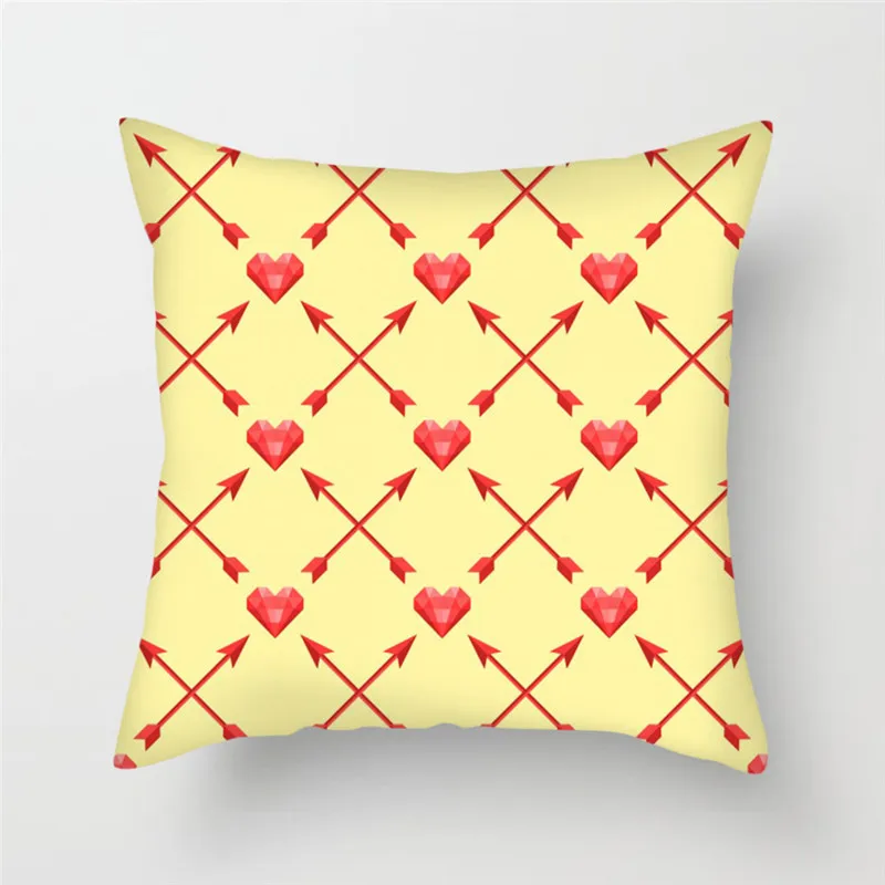 Fuwatacchi Red Yellow Heart Diamond Throw Pillow Cover Multi-color Geometric Cushion for Home Sofa Decor Pillowcases 2019 | Дом и сад