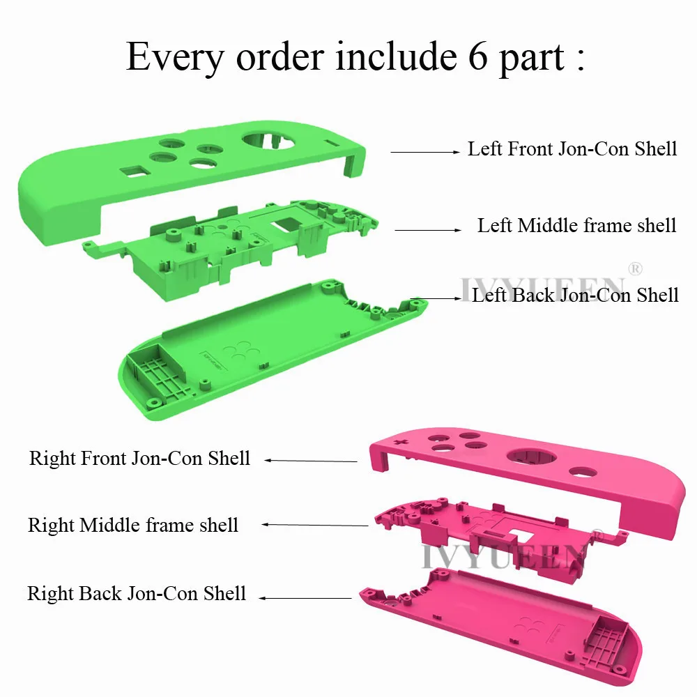 IVYUEEN 1 пара для Nitendo switch NS JoyCon Joy Con контроллер корпус оболочка чехол для Nintendo doswitch зеленый фиолетовый розовый чехол