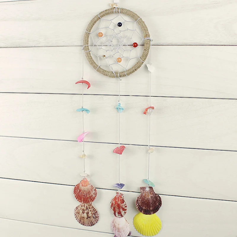 Деревенский стиль ракушка перо ручной работы Тканые Ловец снов креативные