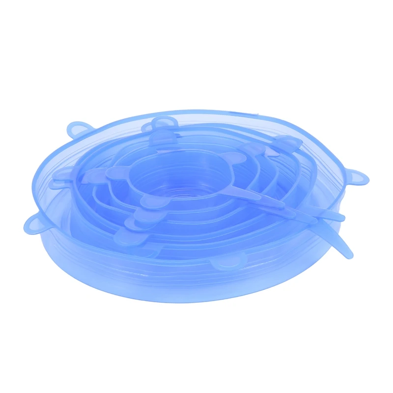 

12 PCS Durable Silicone Stretch lid - Expandable Food Cover for Bowel, Can, Jar, Glassware ( 6 Sizes)