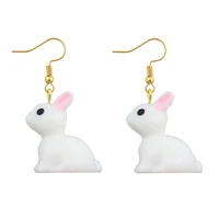 cute cartoon three dimensional simulation resin rabbit earrings fashion love gift jewelry earrings modern women jewelry