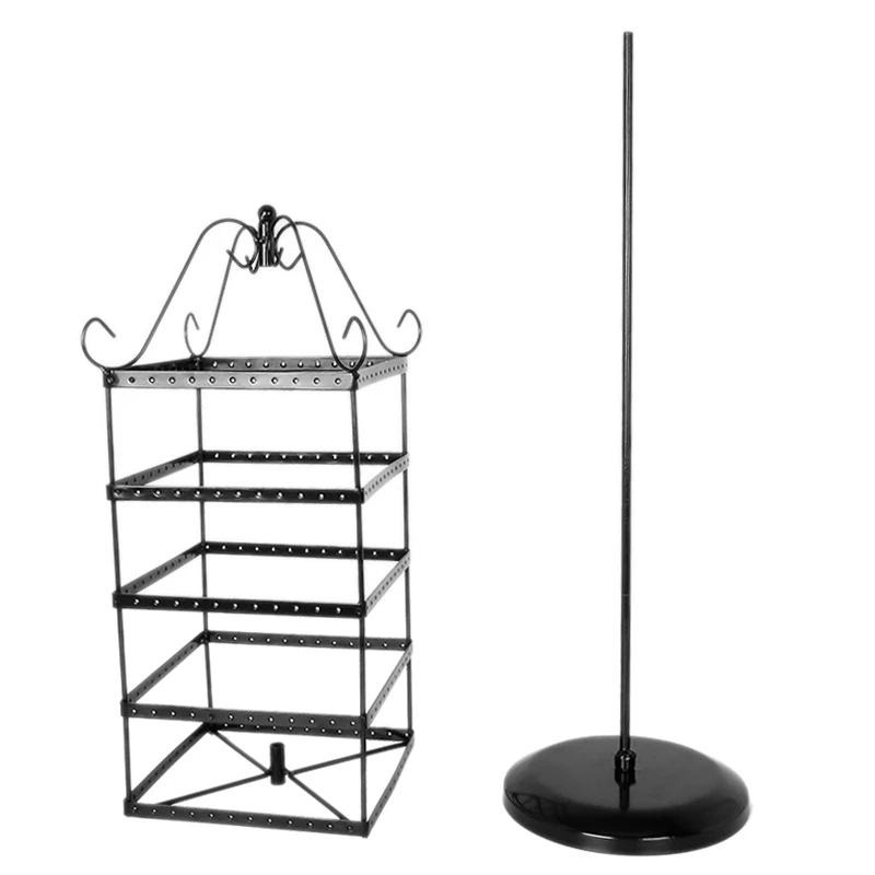 

5 Tiers Metal Earring Holder Organizer, Exquisite Jewelry Display Stand Necklace Rack Holder, 240 Holes for Earrings