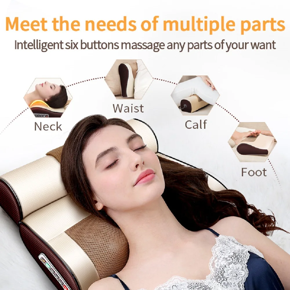 

Relaxing massage pillow vibrator electric neck and shoulder heating kneading infrared therapy head massage pillow