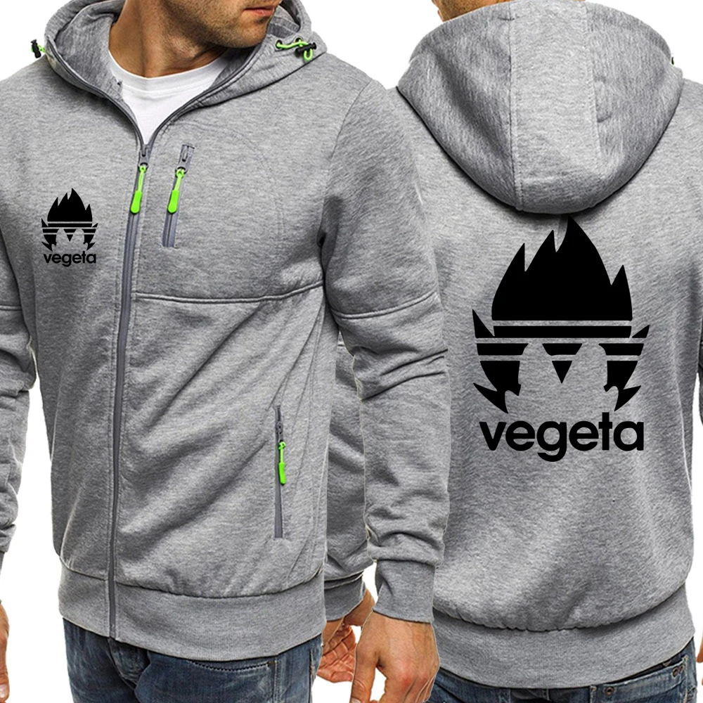 VEGETA принт Dragon Ball Z толстовки для мужчин осень зима пальто с капюшоном Повседневная Уличная одежда с мотивами из аниме для мужчин s Harajuku Толстовка Куртка