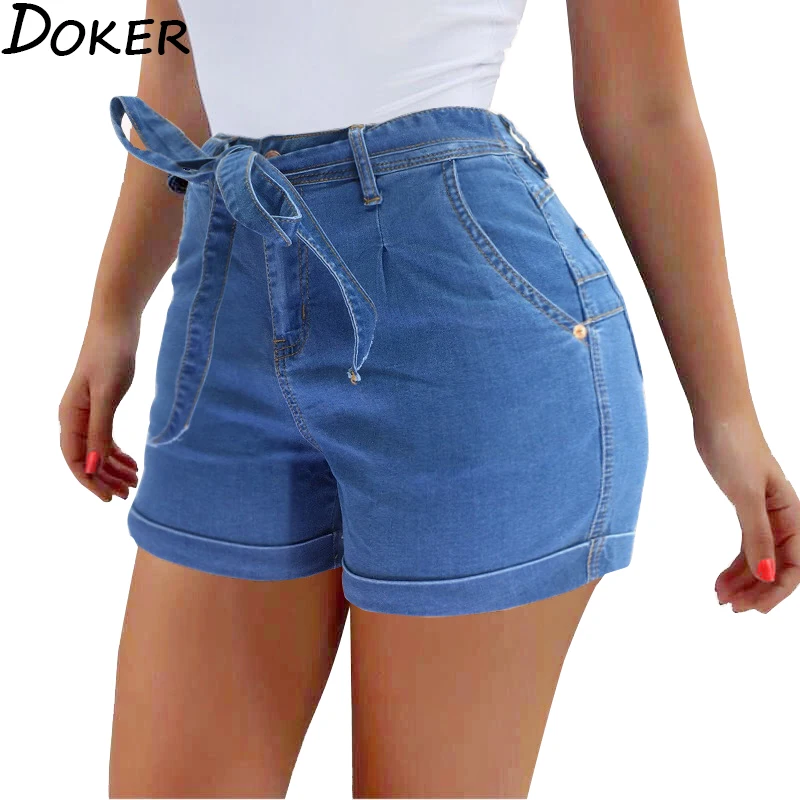 Женские джинсы с высокой талией синие свободные Стрейчевые брюки Джинсы