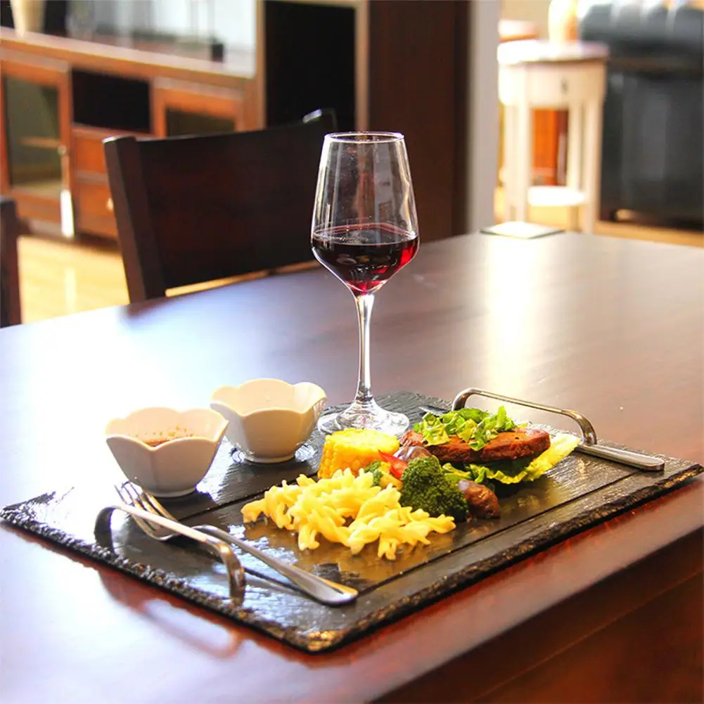 Кухонный поднос для стейка натуральная пластина сланца сырная доска гурманов