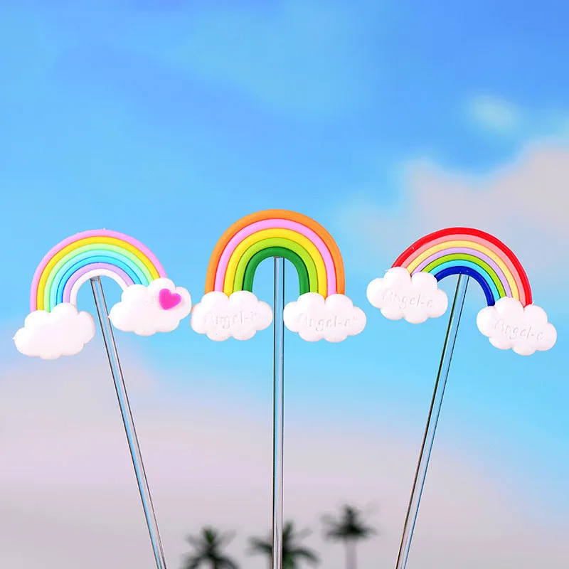 1 шт 4 стиля Милая Радужная Смола миниатюрная Статуэтка ремесло домашнее