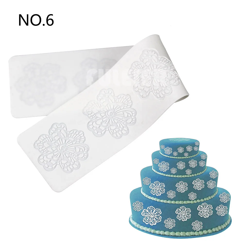 11 Style Silicone Mold Lace Mat Fondant Cake Decorating Tools Biscuits Cupcake Sugar Wedding Baking | Дом и сад