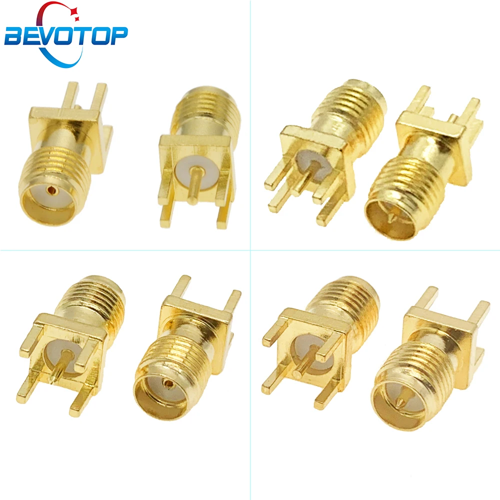 

10 шт. 4 типа 1,6 мм гнездовой разъем SMA, припой, гайка, край, зажим для печатной платы, прямое Крепление, позолоченный радиочастотный разъем, пай...