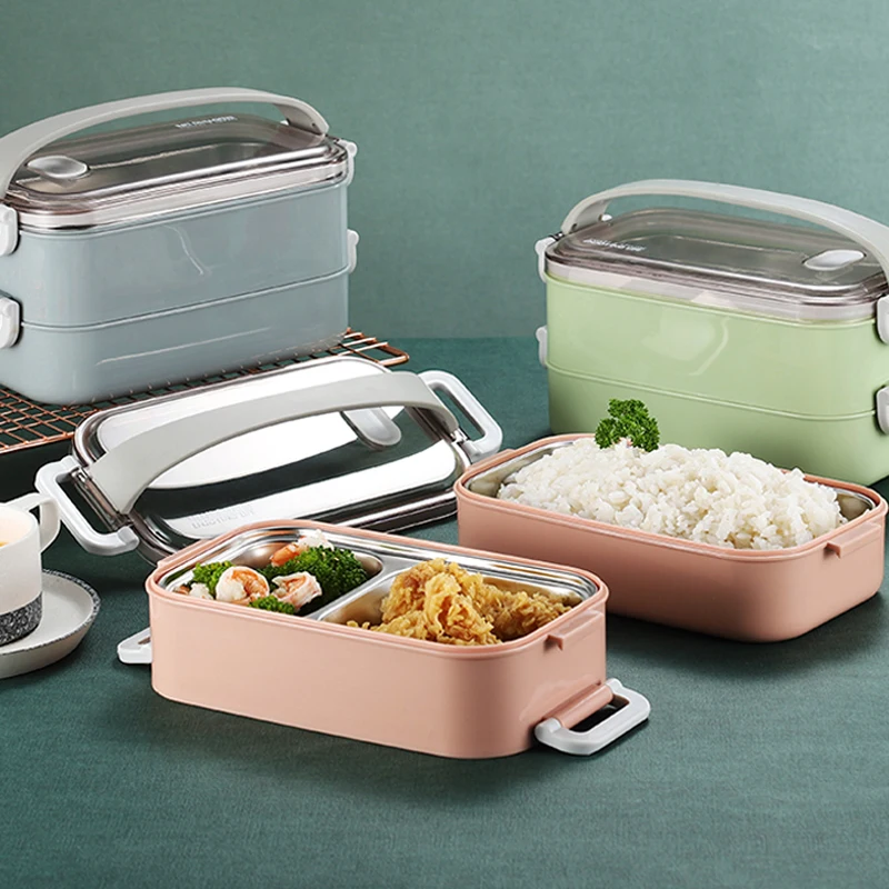 Ланч бокс из нержавеющей стали 304 для взрослых и детей Bento коробка еды BPA Free