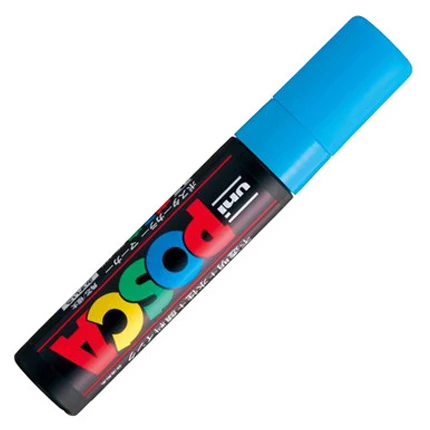 3 шт. Mitsubishi Uni Posca PC-17K маркерная ручка-Экстра широкая Tip-15mm 8 цветов выбор офисные школьные принадлежности - Цвет: Light Blue
