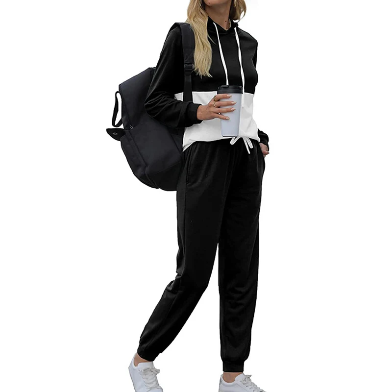 Sungtin 2 Piece Sets Women Fashion Casual Hooded Sweatershirts Plus Size Elastic Sport Pant Spring Autumn Loose Tracksuit 2022 |