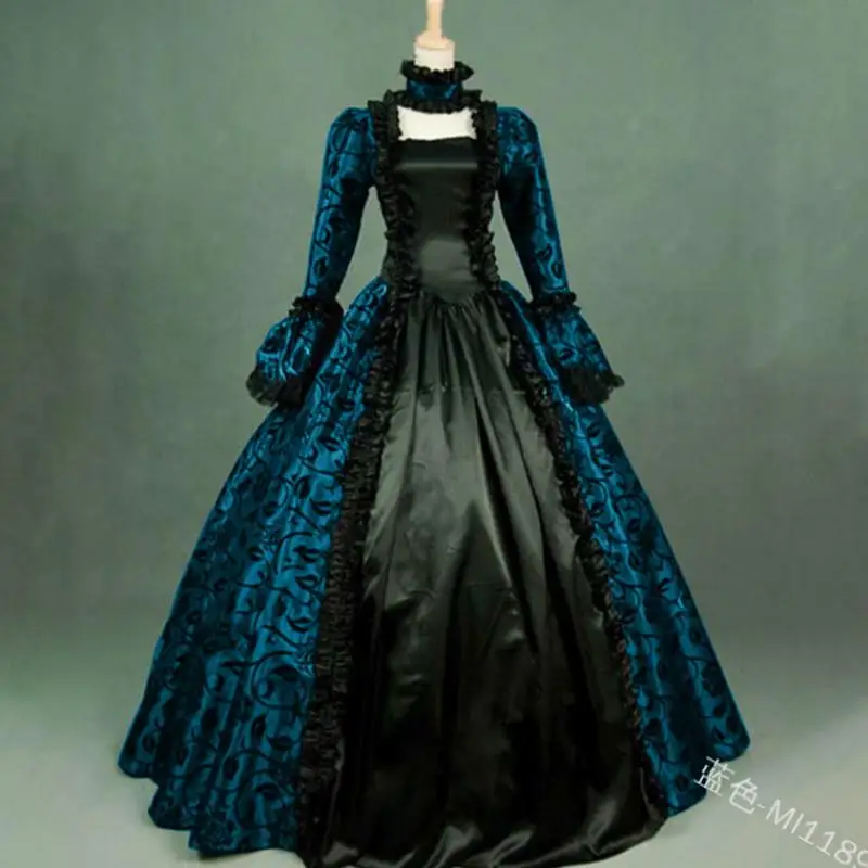Женское винтажное платье принцессы длинное кружевное вечернее в средневековом