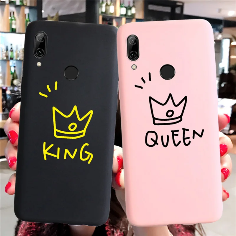 Для Huawei P8 P9 P10 P20 Lite Plus P30 Pro 2017 P Smart 2019 чехол с рисунком King Queen мягкий для Mate 8 9 10 20 X
