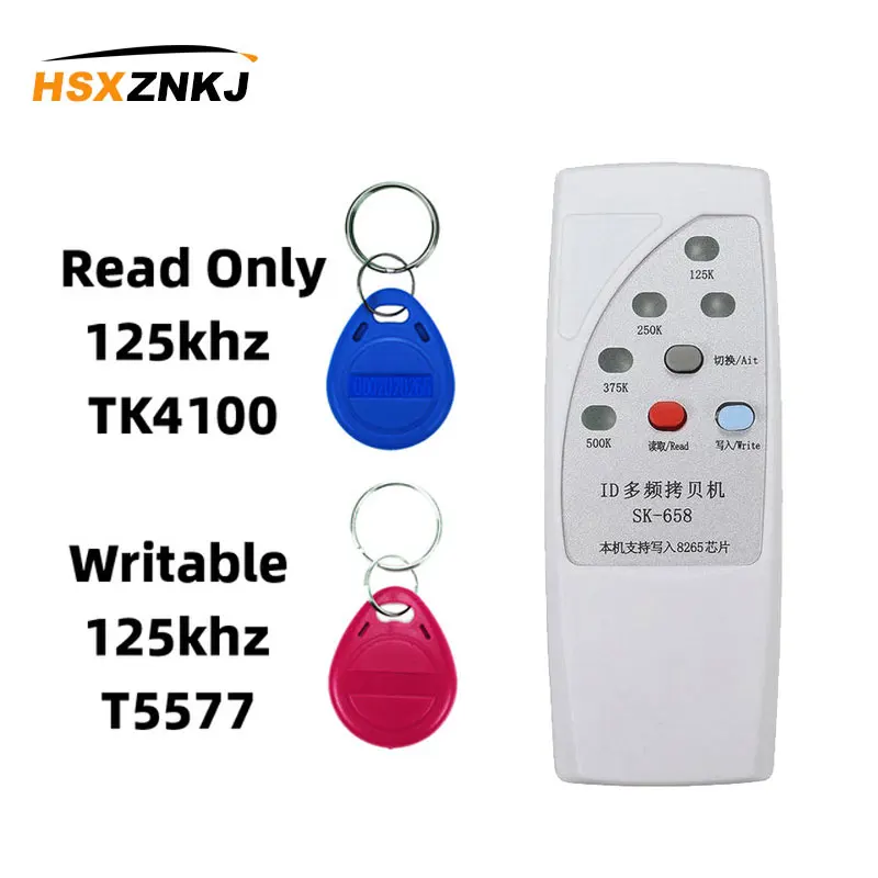 

New handheld RFID card reader writer 125/250/375 / 500KHz multi-frequency chip duplicator copier ID programmer