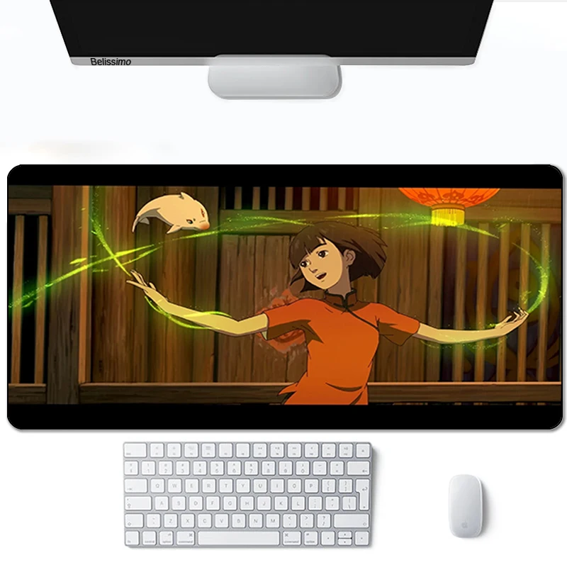 

Mause Pad White Mouse Desk Mat Table Pads Large Gamer Keyboard Extended Kawaii Accessories Big Fish&Begonia Office Mats Computer