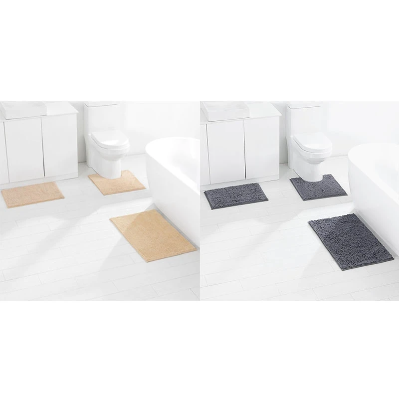Comprare Set Di Tappeti Da Bagno 6 Pezzi Tappeto Da Bagno In Ciniglia Antiscivolo S Tappetini Da Bagno Shaggy In Peluche Assorbenti Lavabili Per Vasca, Doccia-cammello E Grigio