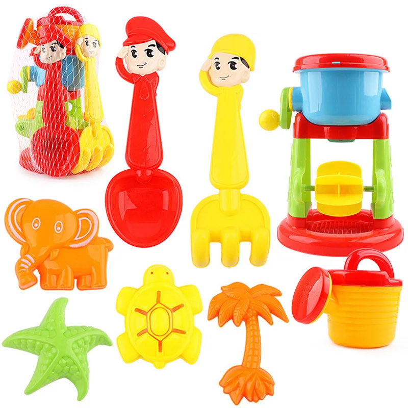 

8 PCS Set Sand Beach Toy Bucket Spade Shovel Rake Sand Car Kids Beach Sand Tool Kit Outdoor Boys Girls Toys