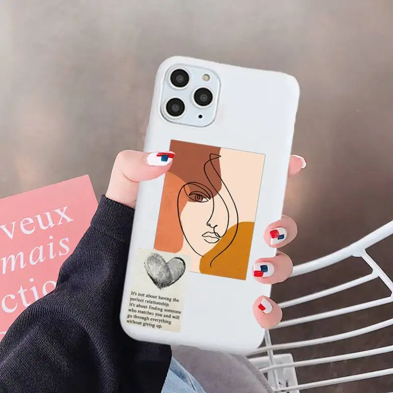 

Artistic Face Letter art pattern luxury mobile cover Phone Case Candy Color for iPhone 6 7 8 11 12 s mini pro X XS XR MAX Plus
