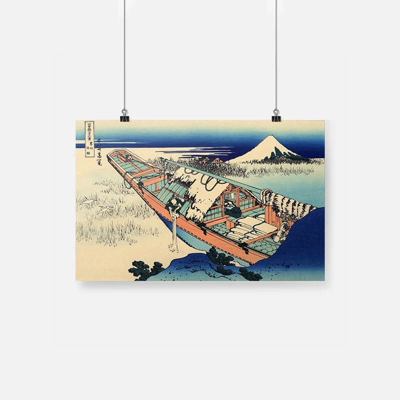 

Japanese Ukiyo-e vintage Style Wooden Frame Canvas Painting Decor Wall Art Home Living Room Framed Decoration Prints Poster