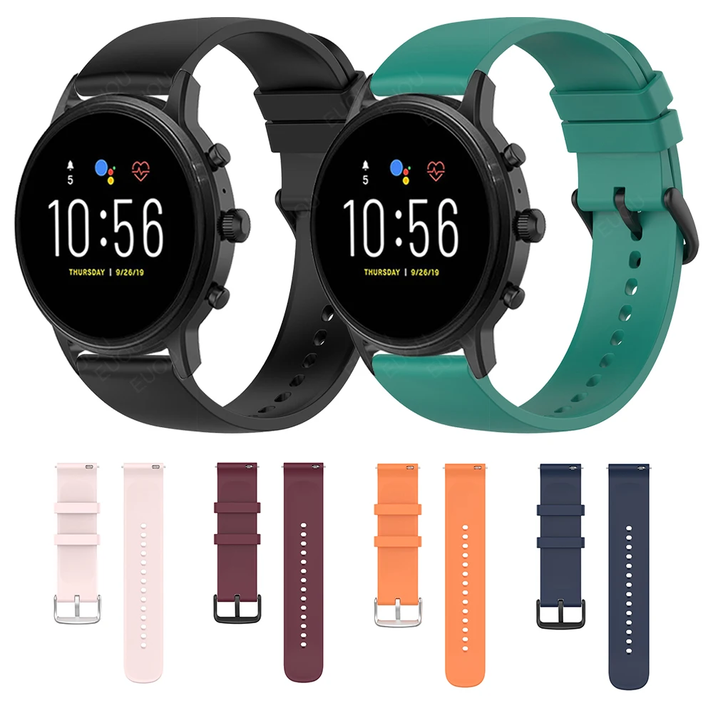 For Fossil Gen 5 Silicone Wristband Carlyle/Garrett/Julianna/Hybrid Smartwatch HR Strap Band Watchband Bracelet Accessories