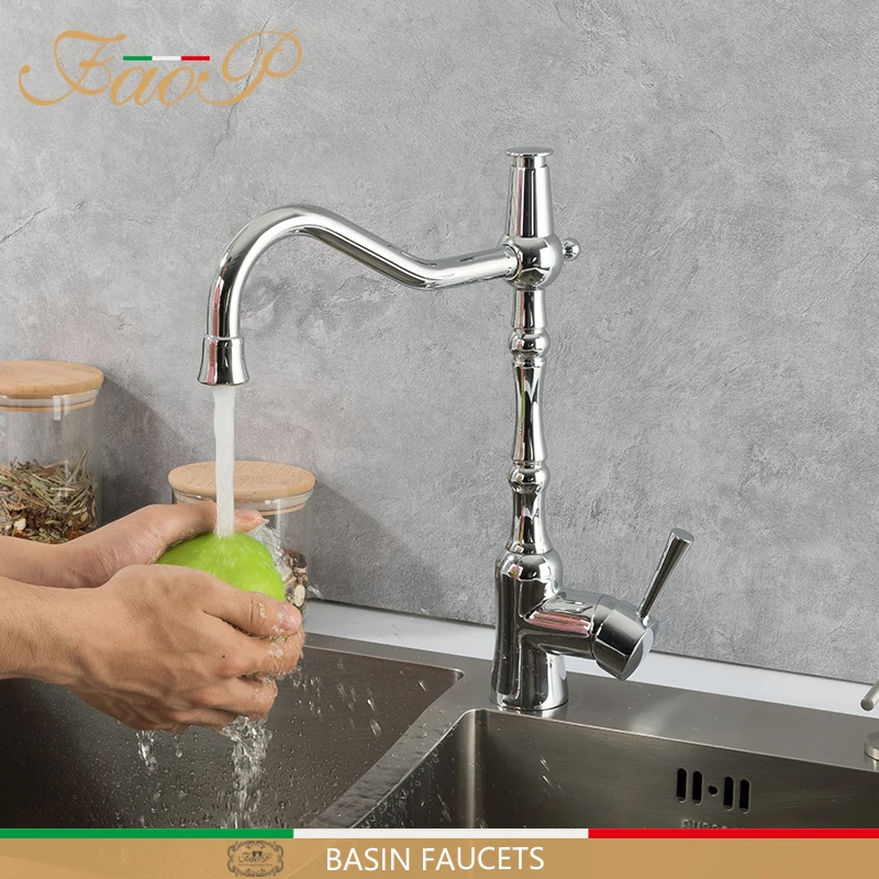 

FAOP смесители для кухни латунь питьевой фильтрованной воды кухонный кран с одной ручкой кухонные краны для раковины A4398-4