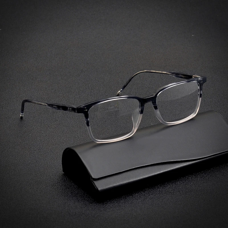 

Оправа для очков для мужчин и женщин, винтажная квадратная ацетатная оправа для очков при близорукости, оптические Рецептурные очки, полнос...