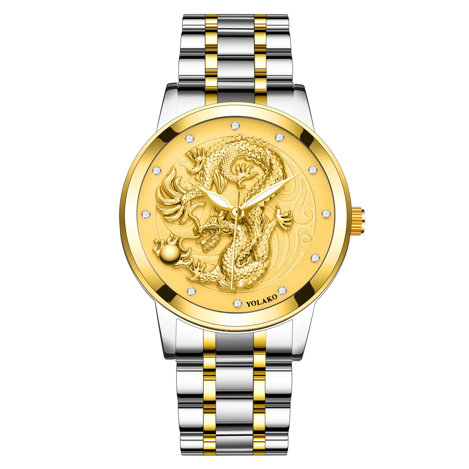 Часы мужские кварцевые из нержавеющей стали Популярные Роскошные светящиеся