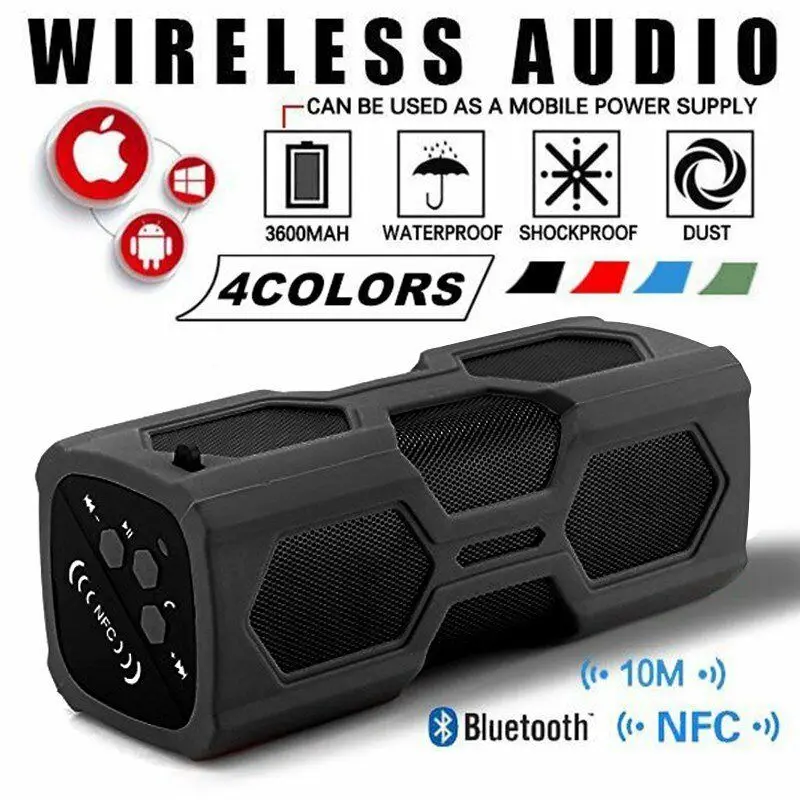 Портативная беспроводная стереоколонка с поддержкой Bluetooth 4 2 водонепроницаемый