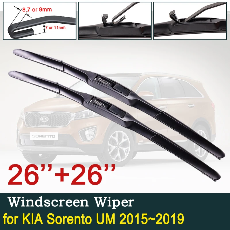 

for KIA Sorento 2015~2019 Sorento Prime UM MK3 Car Wiper Blade Car Accessories Stickers Windscreen Windshield Wipers Blades