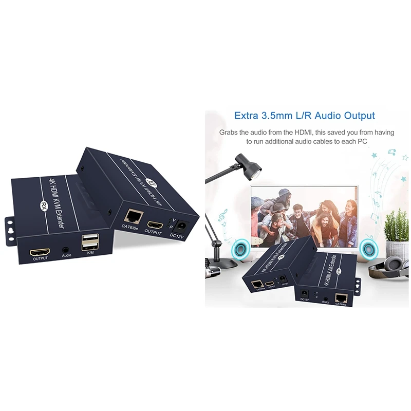 

Удлинитель KVM HDMI H.264 200M, Сетевой удлинитель IP HDMI USB через RJ45 KVM Extender HDMI по Cat5E Cat6 для HDTV DVD