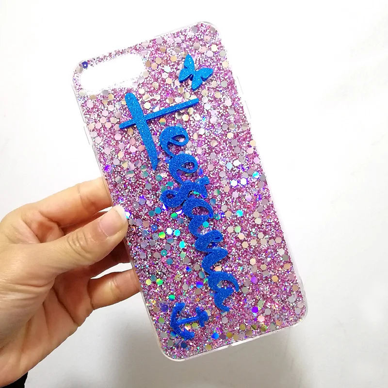 Роскошный индивидуальный персональный блестящий чехол для iPhone 6 6S 7 8 Plus 11 iphone X XS MAX