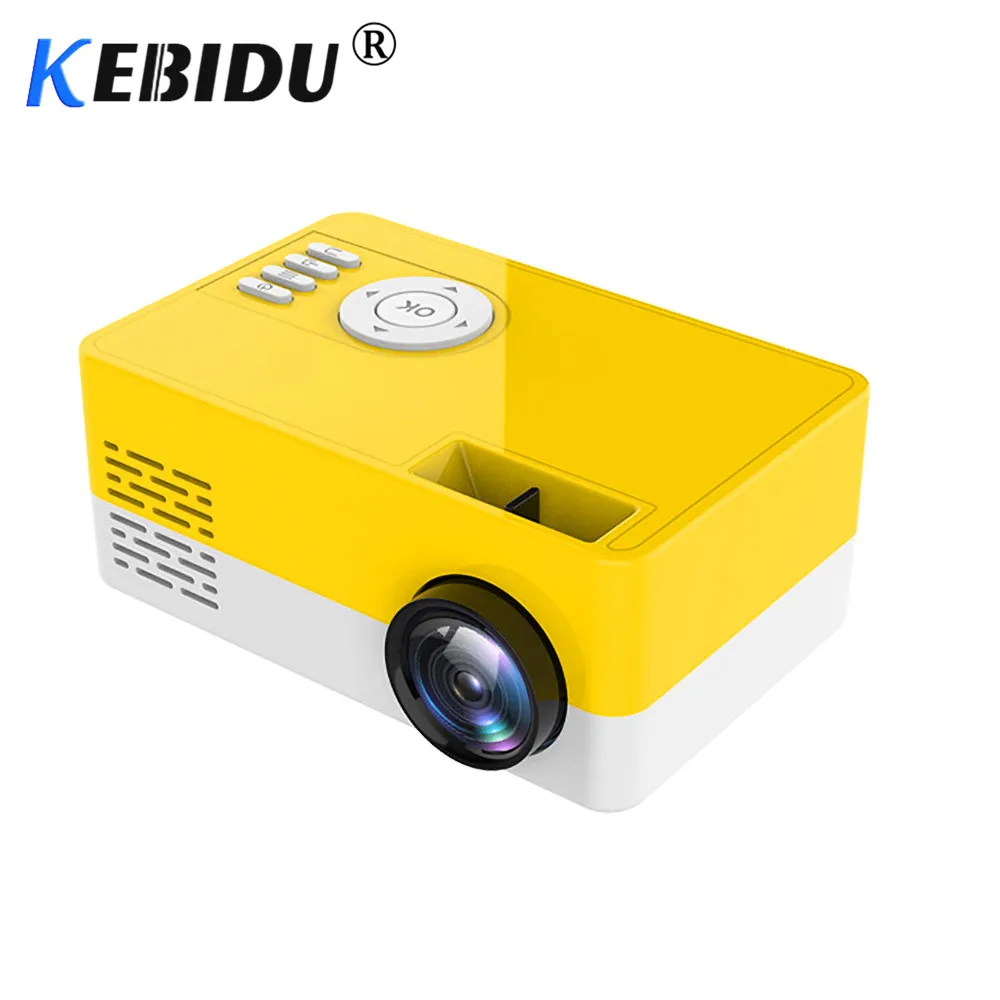 Портативный мини проектор Kebidu J15 с поддержкой 1080P для AV USB SD TF карты компактный
