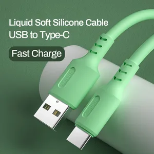 1m liquid silicone type c cable for xiaomi sumsung 2 4a fast charger cable micro usb cable for apple soft wire phone data cord free global shipping