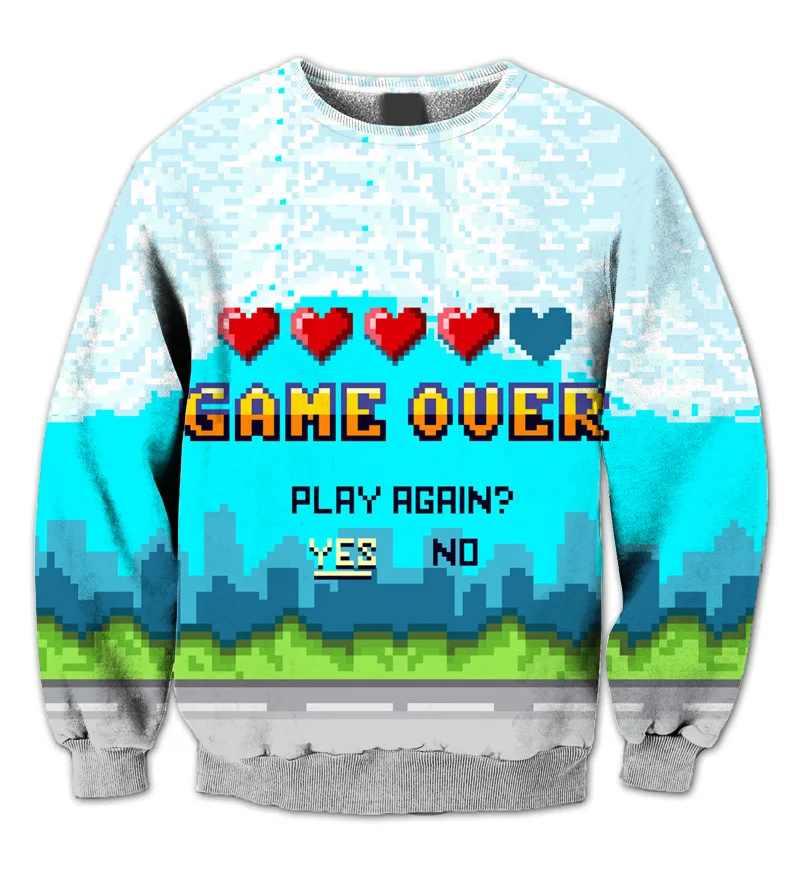 

Толстовка с круглым вырезом и сублимационным 3D принтом, большие размеры 3XL 4xl 5xl 6xl