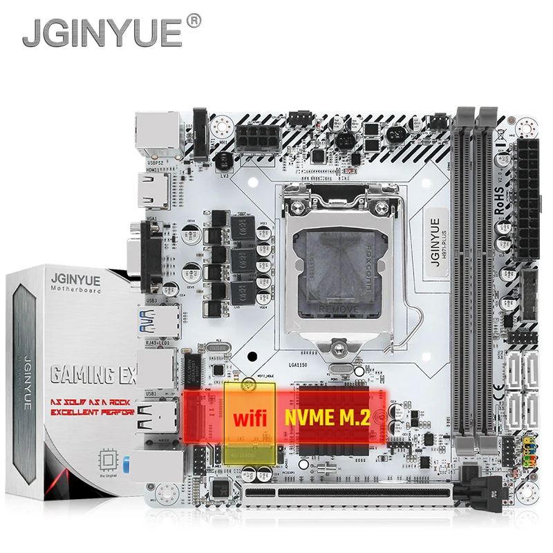 JGINYUE H97 материнская плата LGA 1150 для i3 i5 i7 Ксеон E3 процессор DDR3 16G 1333 1600 МГц памяти Wi Fi