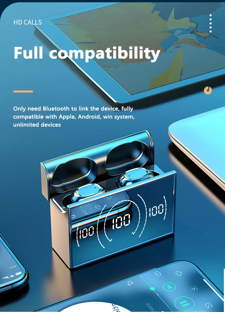 

BH133 Earbuds TWS Bluetooth 5.0 Earphone In-Ear Touch Control Bluetooth 5.0 Wireless Headphone For Smartphone