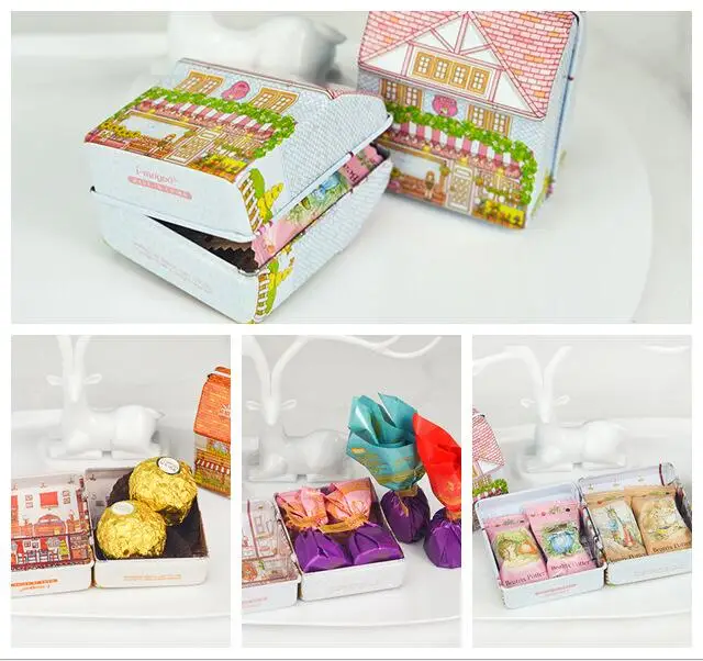 Металлическая жестяная коробка с мультипликационным принтом 12 шт./кор. чехол для