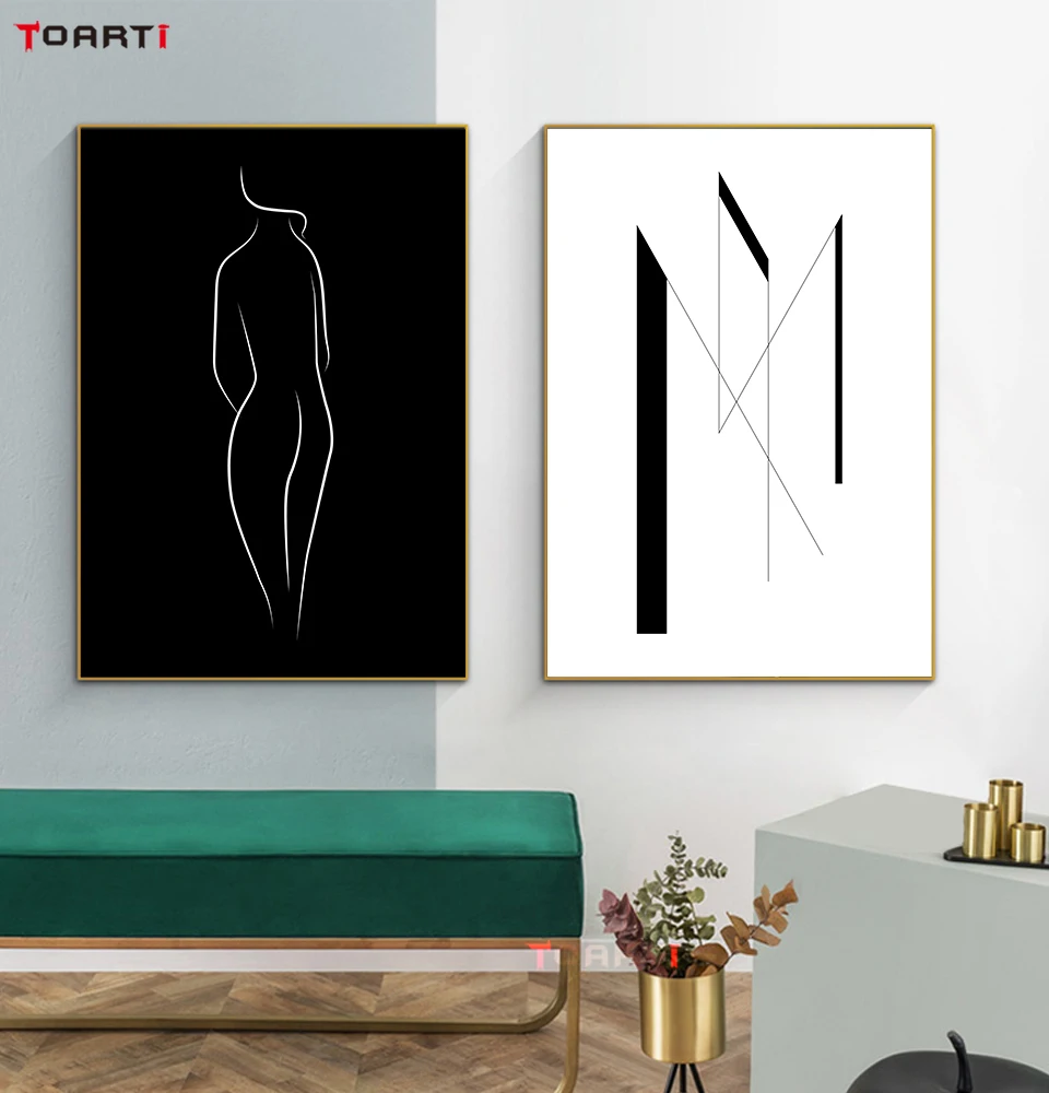 Постеры для рисования с минимальными линиями Скандинавская Картина на холсте