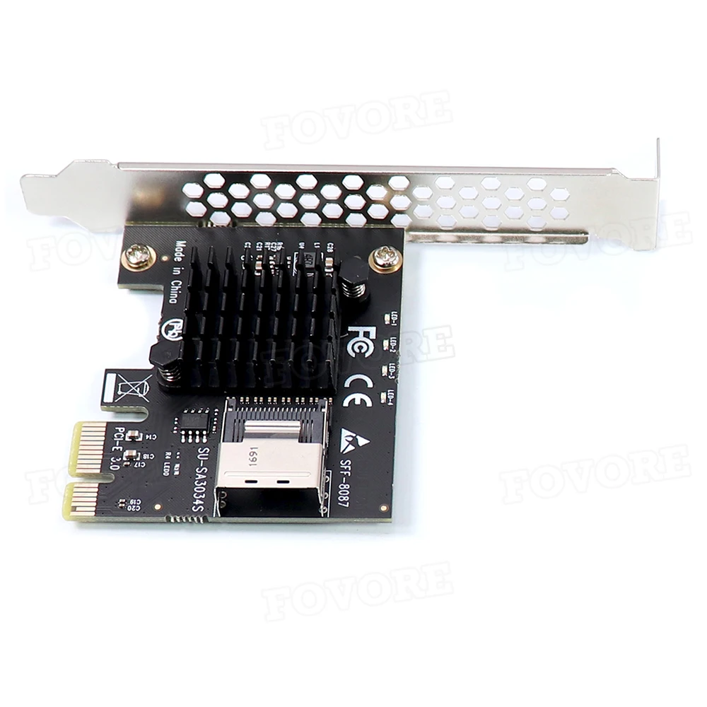 Плата расширения Mini SAS SFF-8087 4 port SATA 3 III 0 к PCI e PCIe контроллер PCI-e SFF 8087 SFF8087 SATA3 адаптер