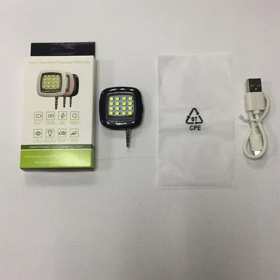 Black 16LEDS Светодиодный кольцевой светильник для селфи для телефона с автоматической вспышкой 16/36 светодиодный S Портативный мини-светильник для фотосъемки селфи для Iphone samsung Tablet - Цвет: Black 16LEDS