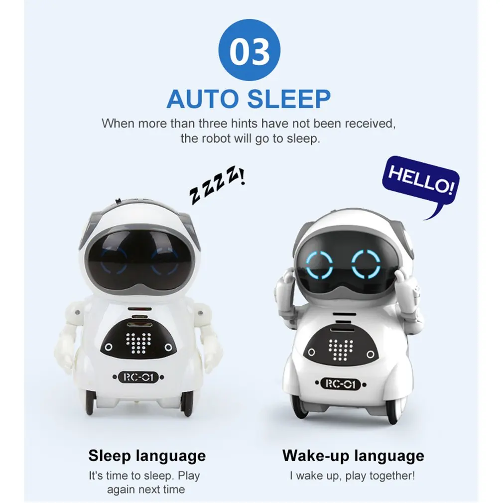 Intelligent Mini Pocket Robot Walk Music Dance Light Voice Recognition Conversation Repeat Smart Kids Toy Interactive | Электроника