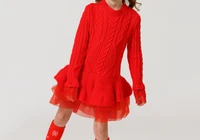fashionable winter sweater princess dress ball gown style dress warm and elegant