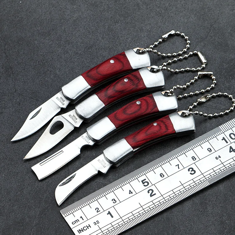 

Lovely Shell Necklace Folding Blade Knife Mini Pocket Wallet Key Ring Knives Survival EDC Tool Peeler Christmas Gift Keychain