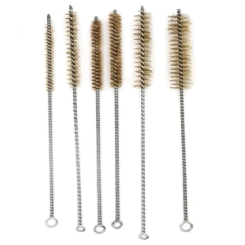 

6 Pcs Brass Tube Cleaning Brush Wire Brush Set Cleaning Polishing Tool Brass Wire Brush Set For Pipe Tube Cylinder Bores Cleanin