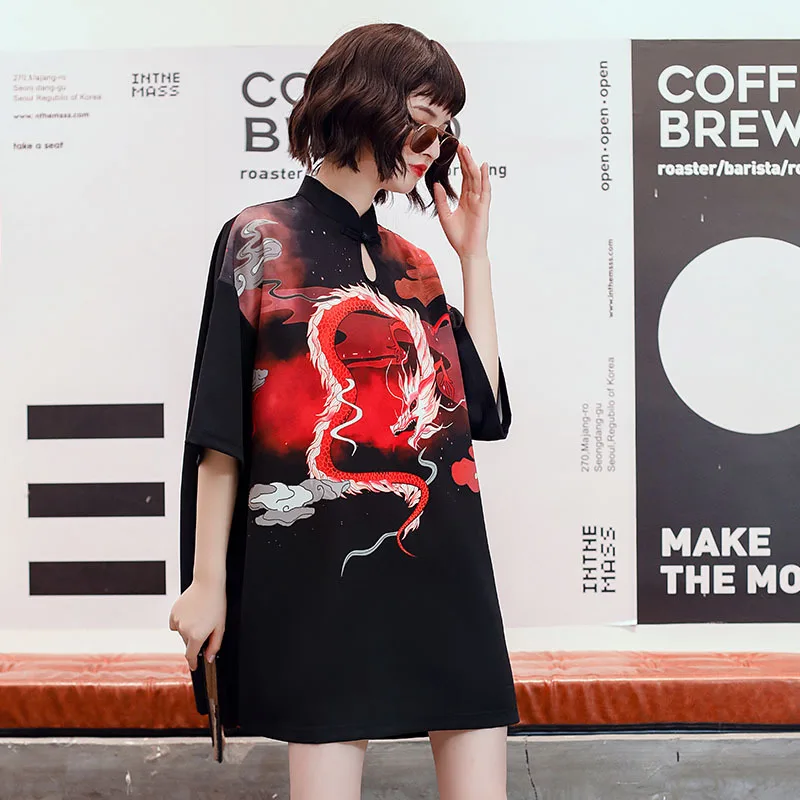 Женское винтажное платье-Ципао повседневное Свободное платье в китайском стиле