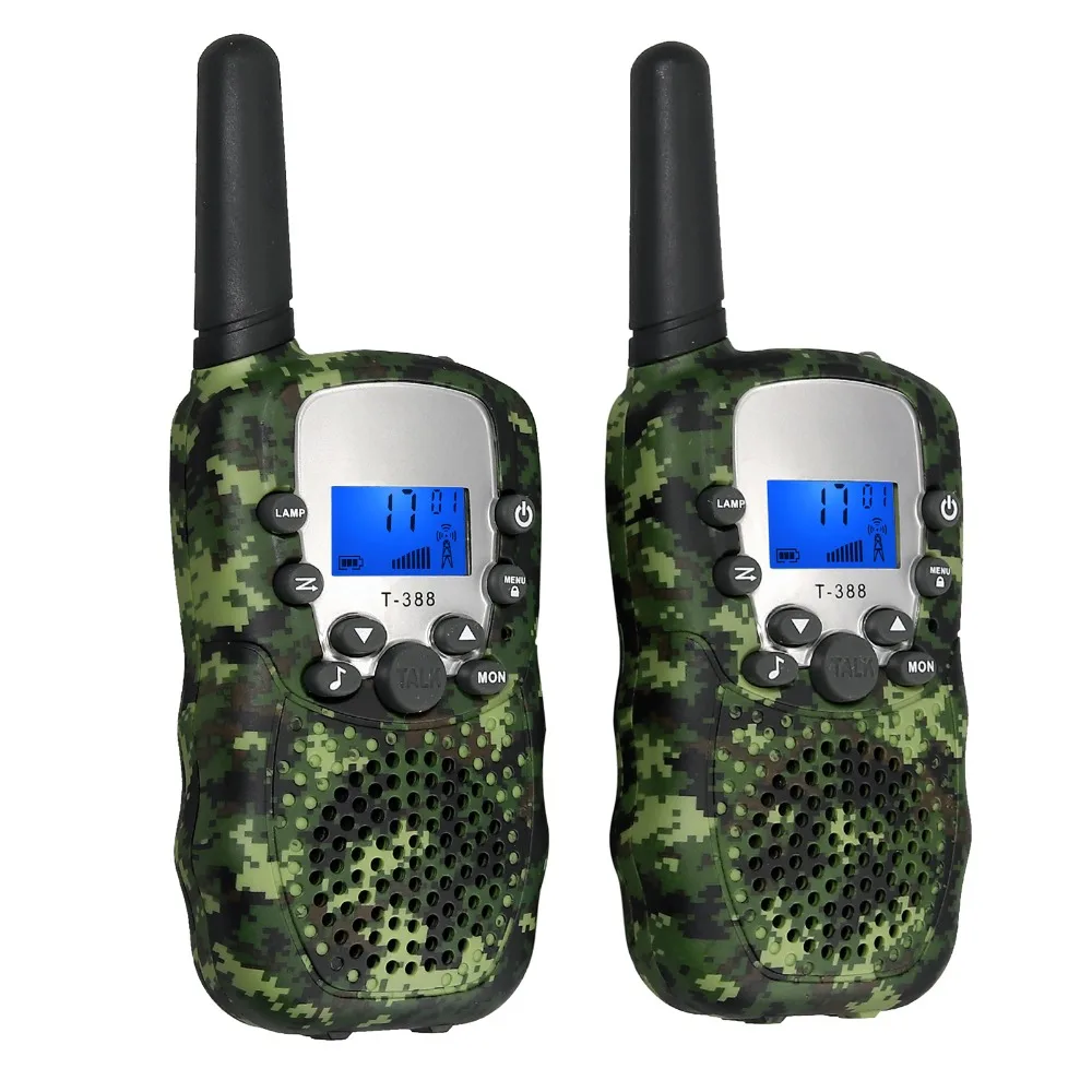 ESYNiC T-388 детская рация Walky Talky 8 каналов для мальчиков и девочек 3 км Диапазон Встроенный светодиодный фонарь 2 способ радио
