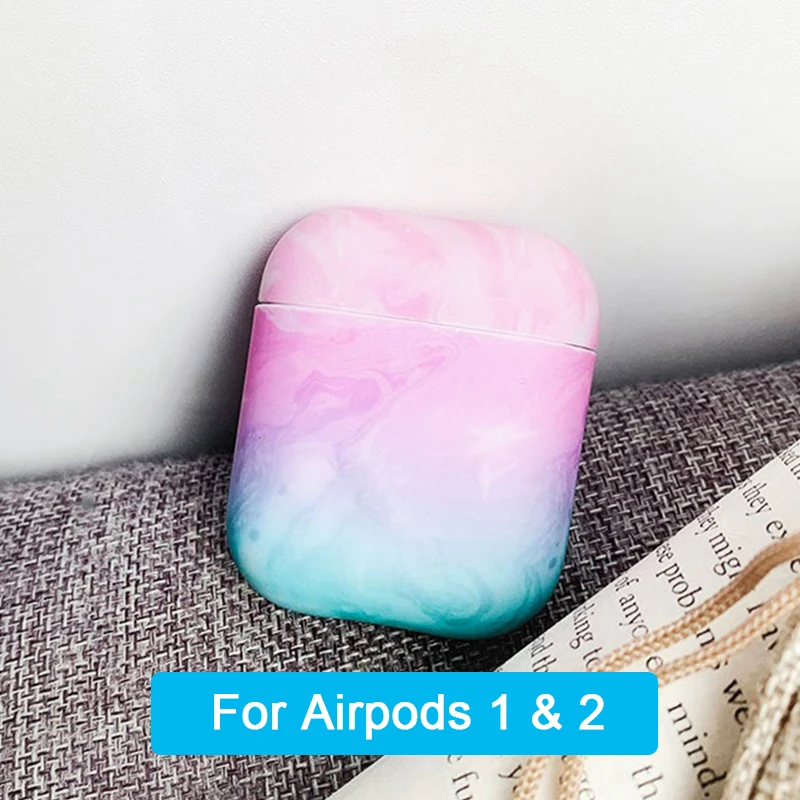 Pink 1 YBD роскошный чехол с мраморным рисунком для AirPods цвета чехол для Apple Airpods Air Pods чехол Coque Funda для Airpod аксессуары - Цвет: Pink 1
