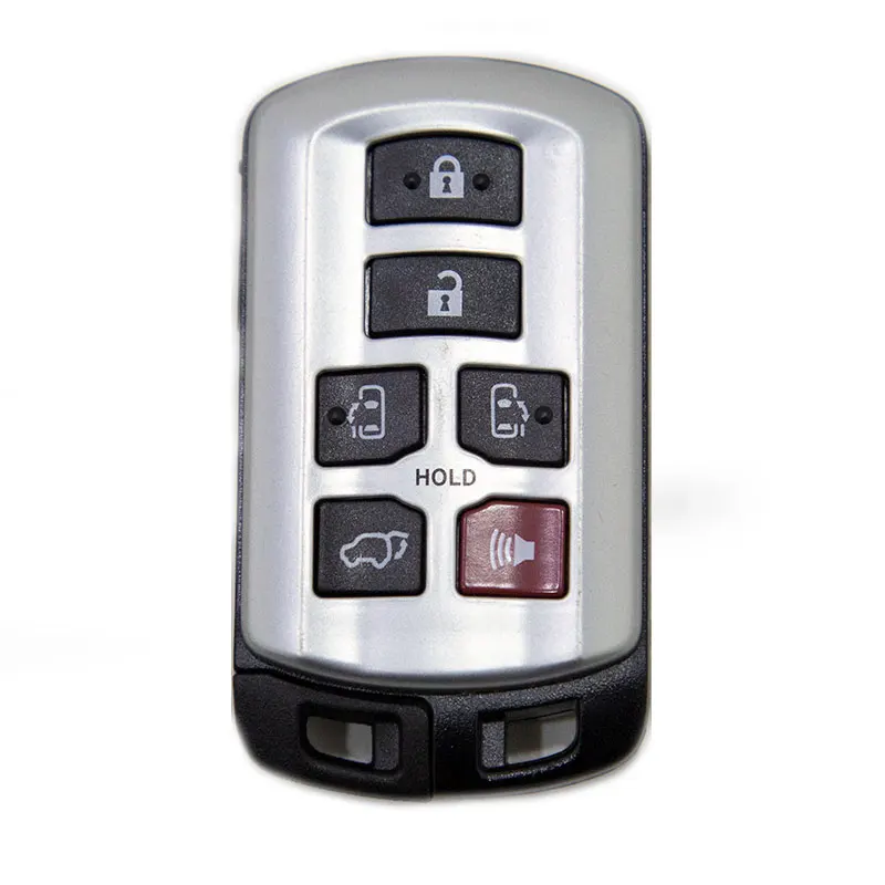 6 кнопок Серебряный Корпус для автомобильного ключа с двумя раздвижные