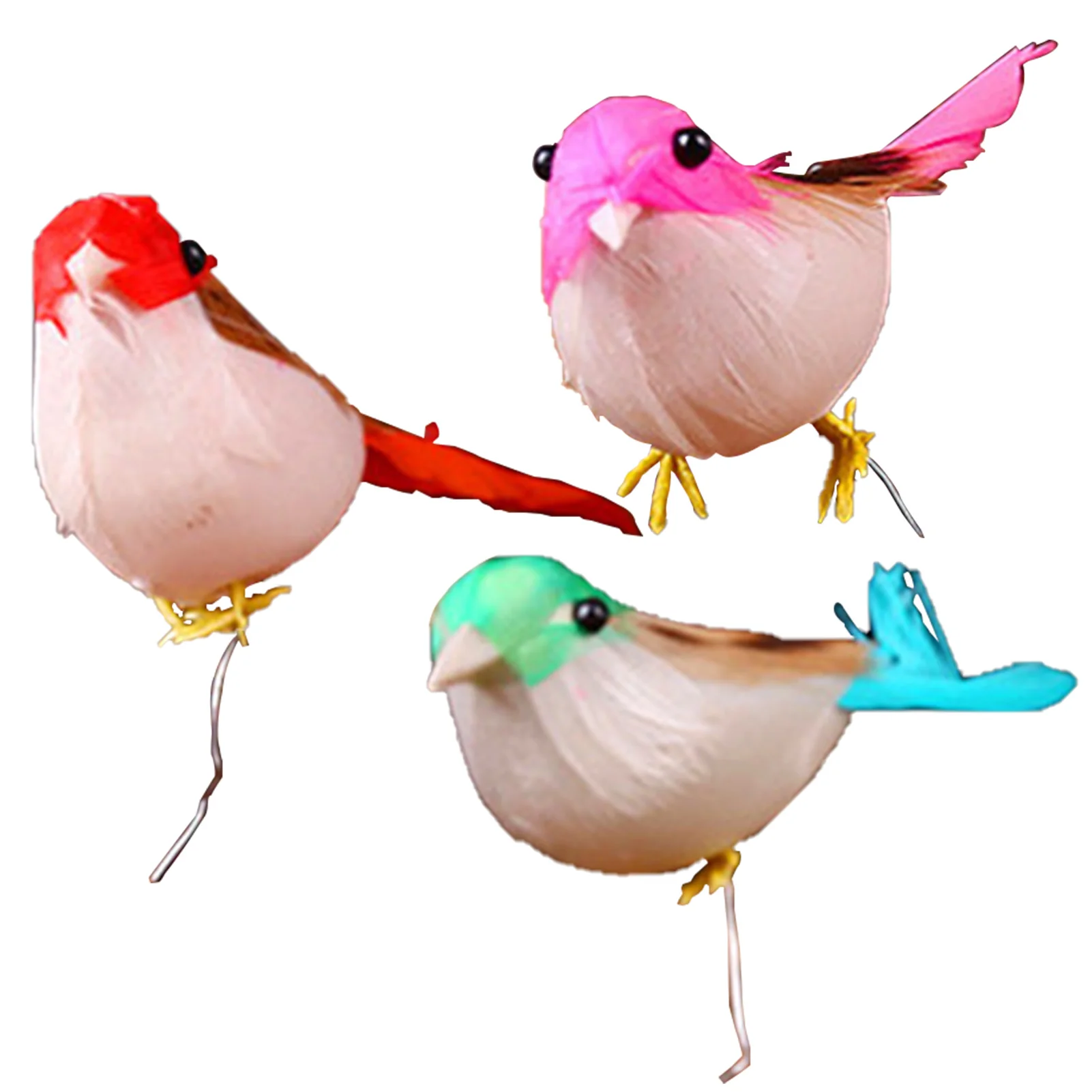 

24pcs Ornament Animal Prop Wedding Christmas DIY Craft Artificial Bird Model Vividly Gift Patio Home Garden Decor Simulation